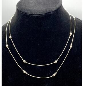 Vintage Danecraft Italy Double‎ Ball and chain Sterling Necklace